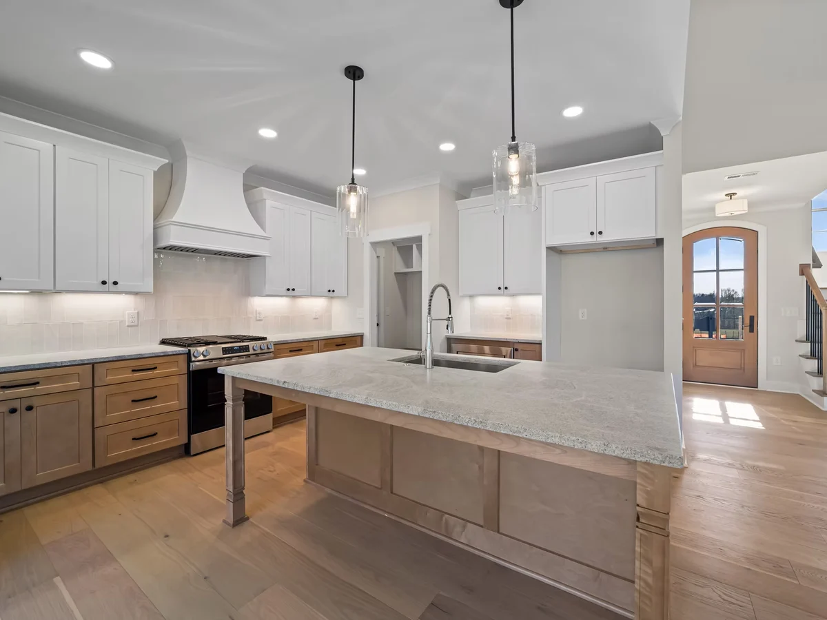 Kitchen island with custom cabinetry